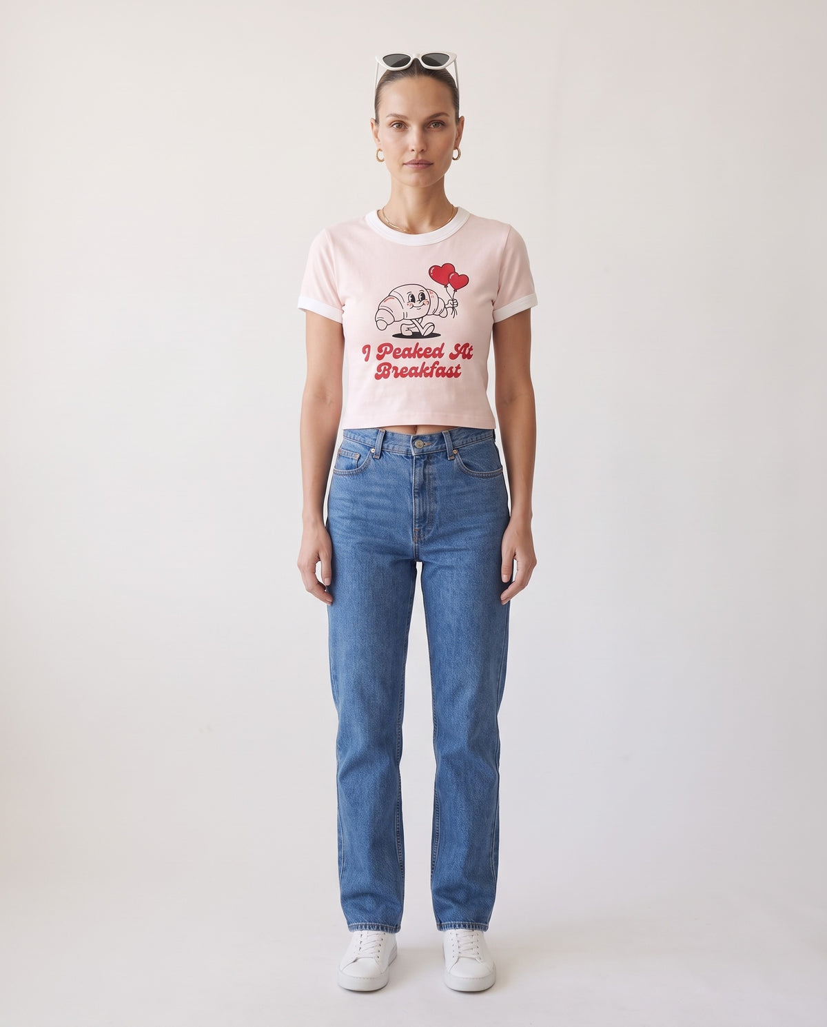 I Peaked At Breakfast Baby Ringer Tee · Pink