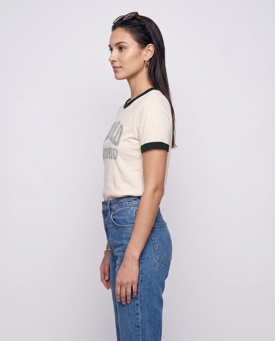 Too Old For DiCaprio Varsity Ringer Tee