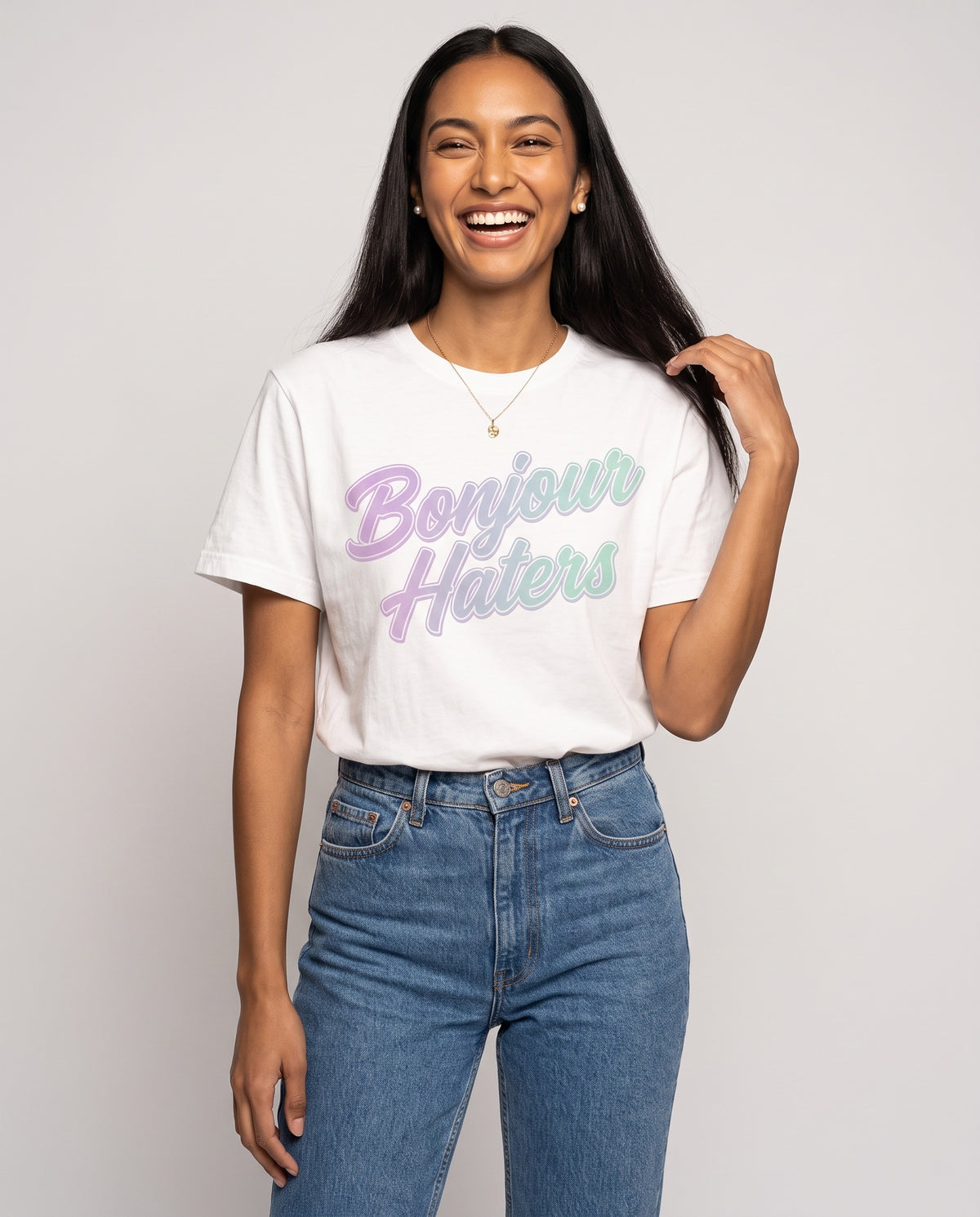 Bonjour Haters Script Tee