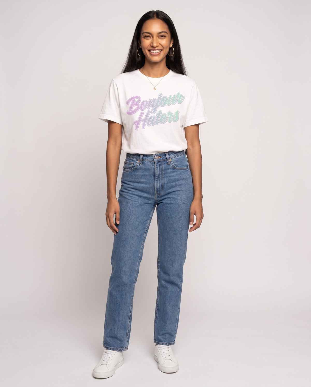 Bonjour Haters Script Tee