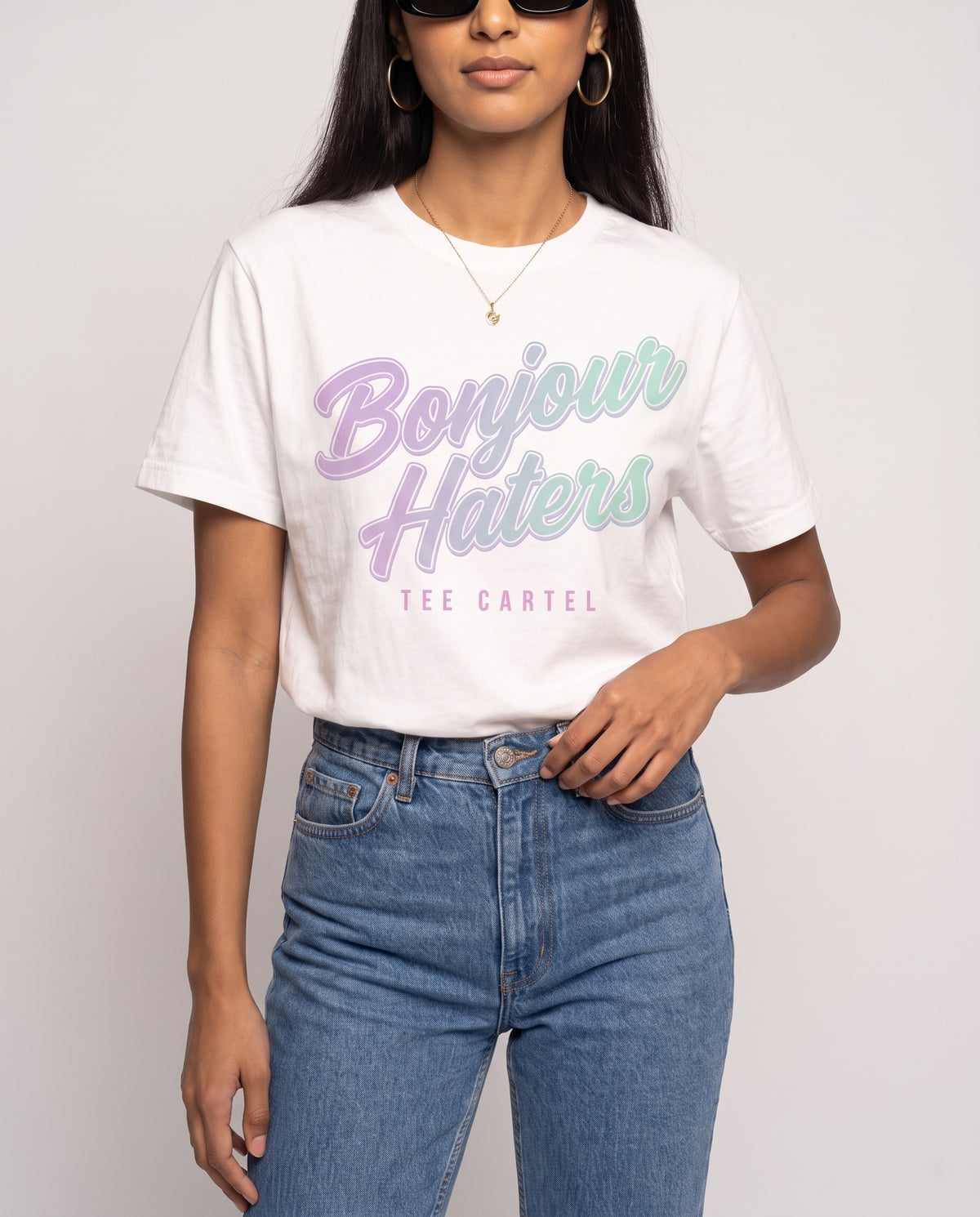Bonjour Haters Script Tee