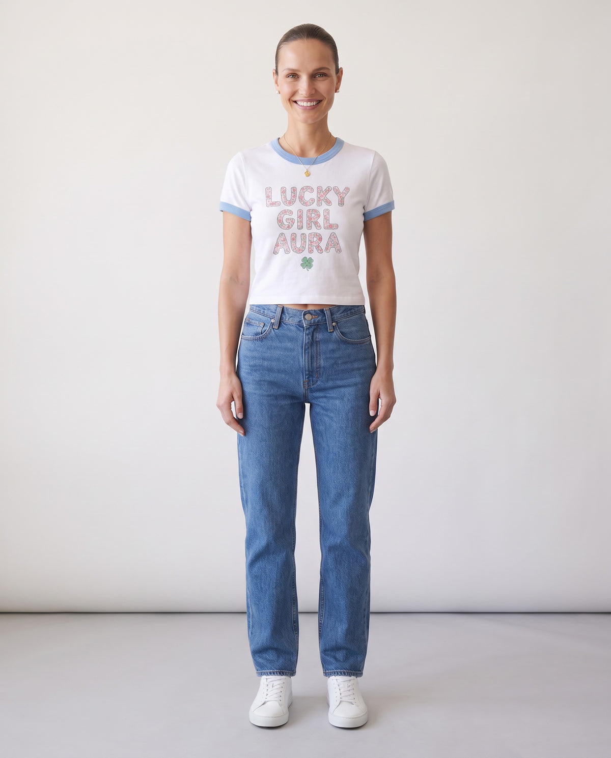 Lucky Girl Aura Baby Ringer Tee