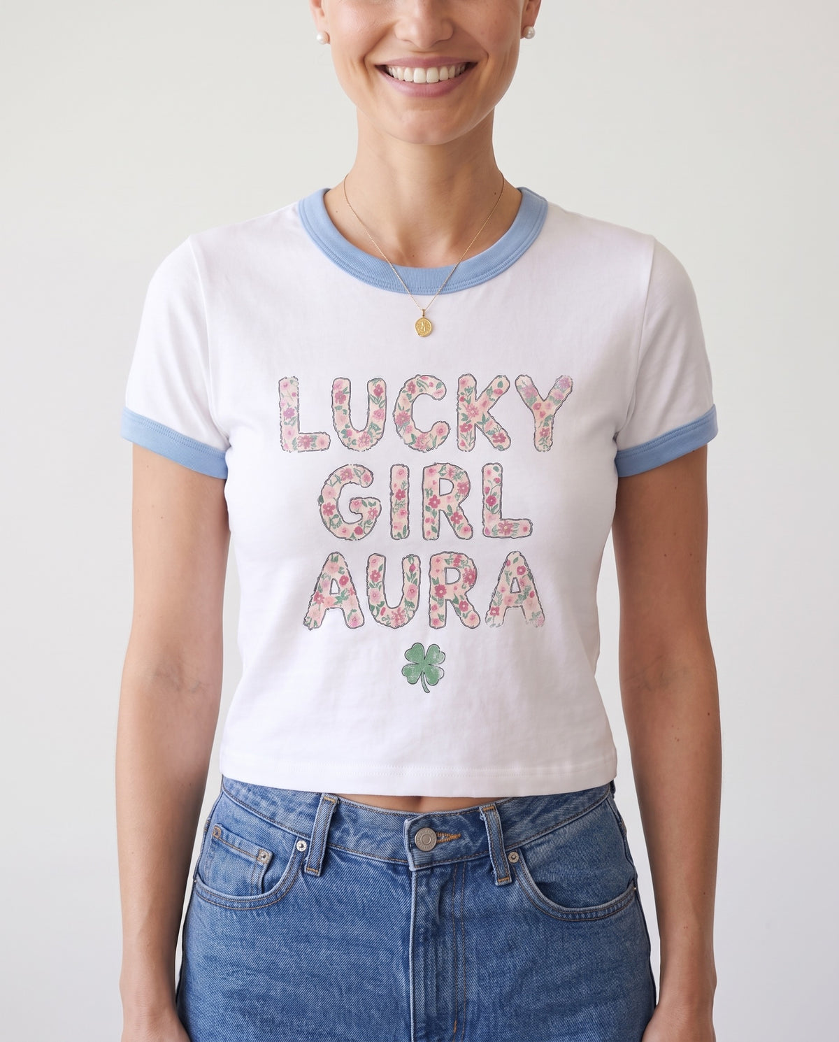 Lucky Girl Aura Baby Ringer Tee