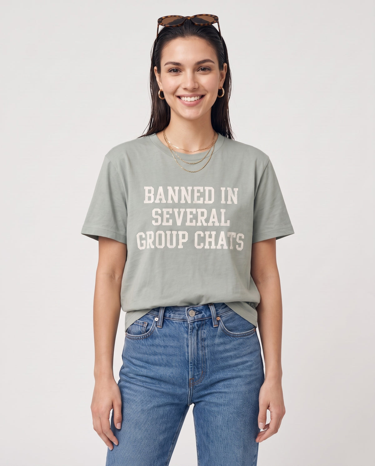 Banned In Several Group Chats Tee · Bean Green