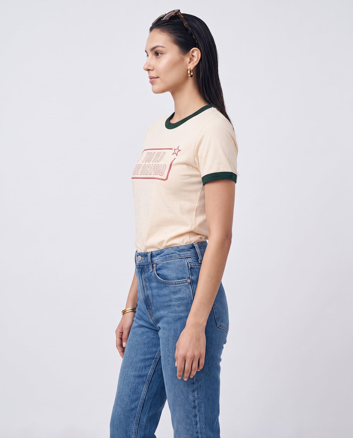 Too Old For DiCaprio Stamp Ringer Tee