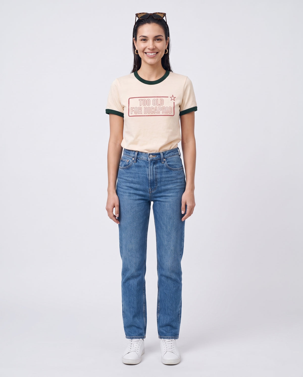 Too Old For DiCaprio Stamp Ringer Tee