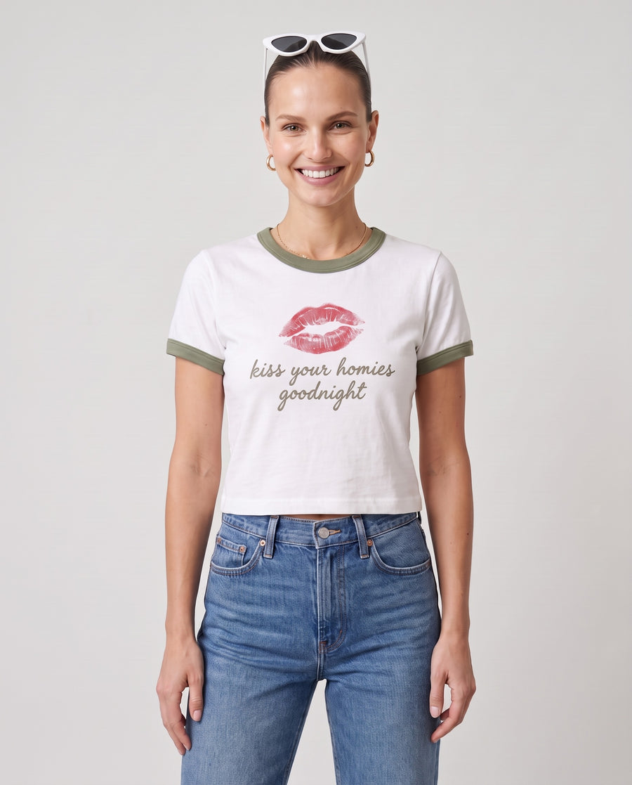 Kiss Your Homies Goodnight Baby Ringer Tee