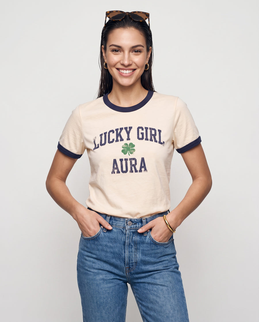 Lucky Girl Aura Ringer Tee