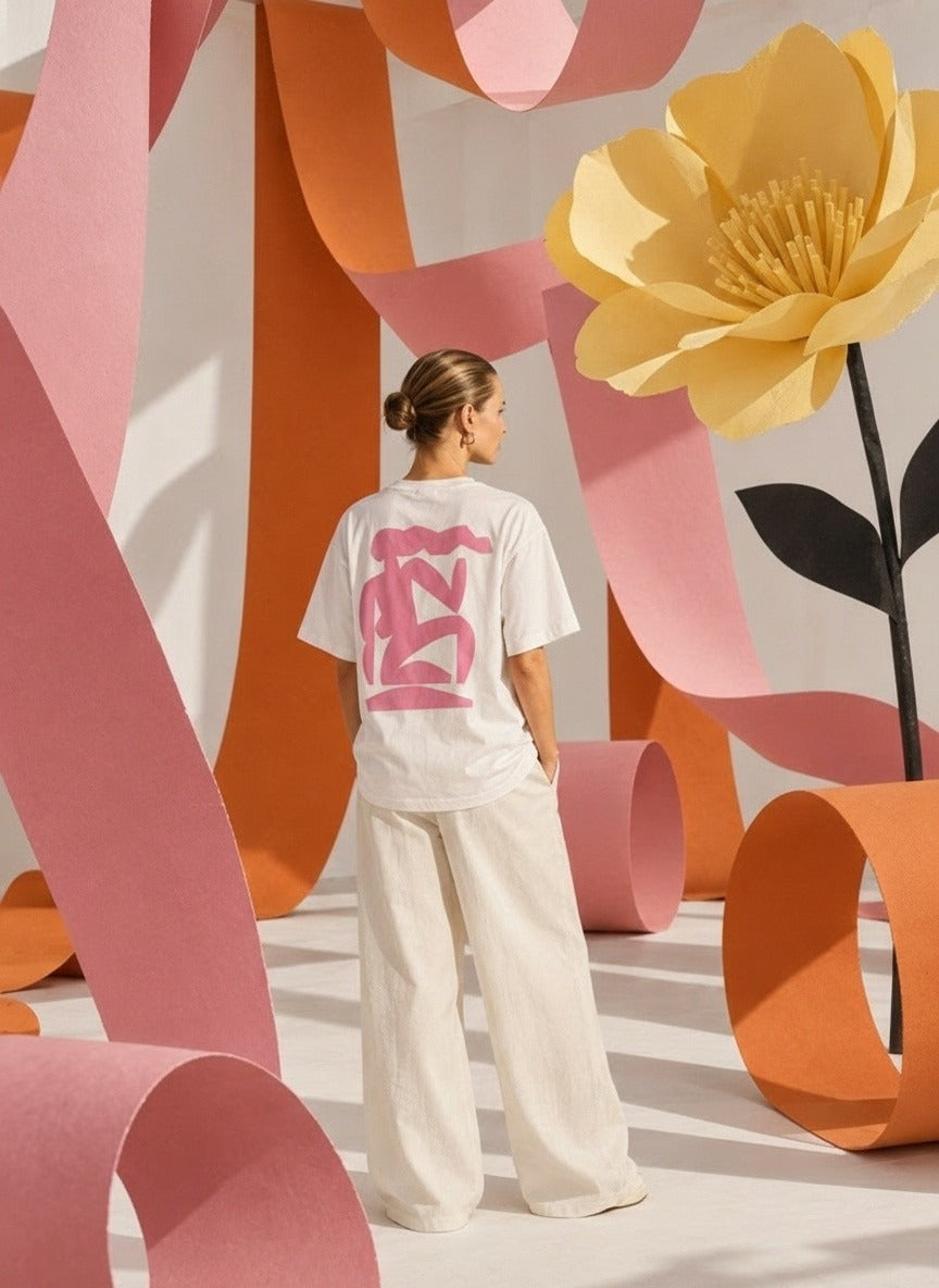 Femme Seated Tee · Mikey Freedom x Tee Cartel · Pink Ink