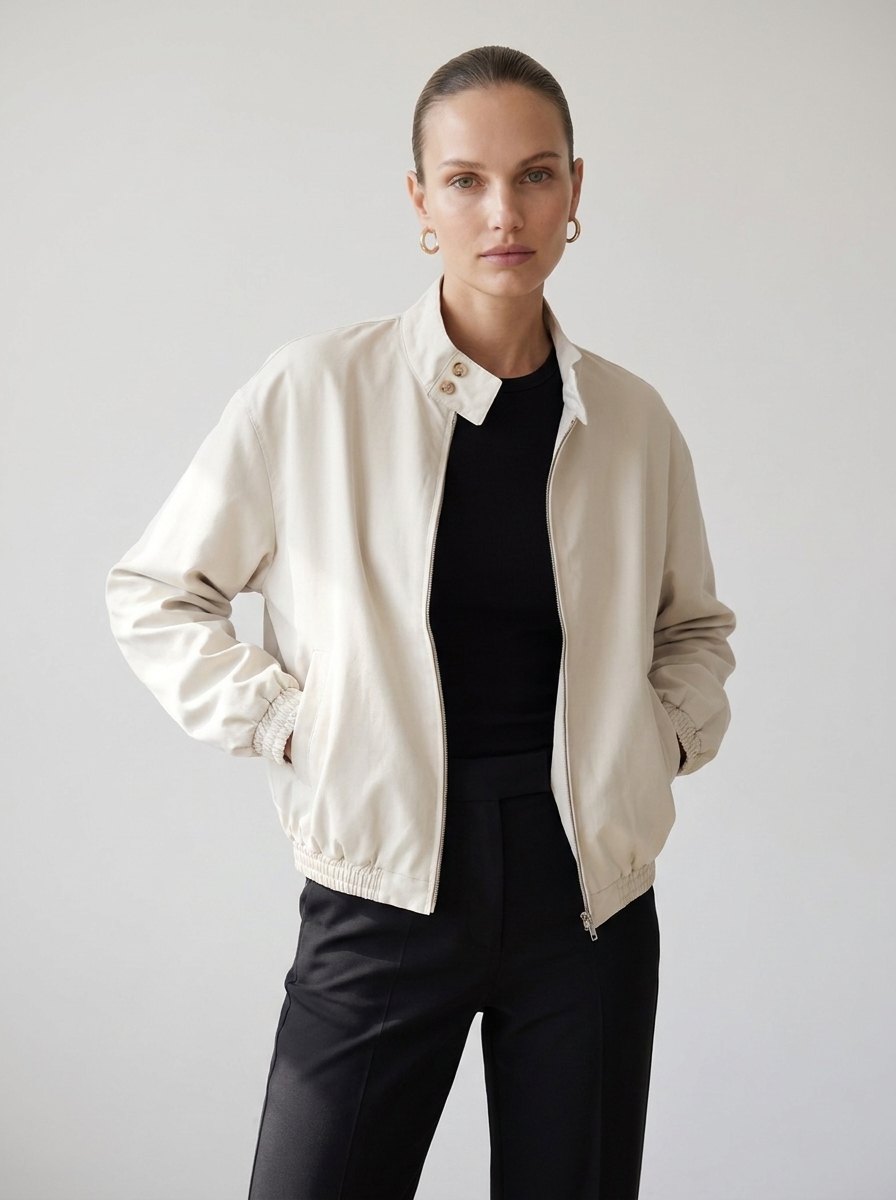 Bonjour Haters bomber, white, front