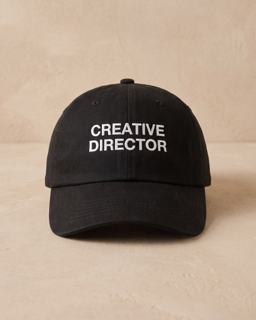Creative Director embroidered cap in black, front
